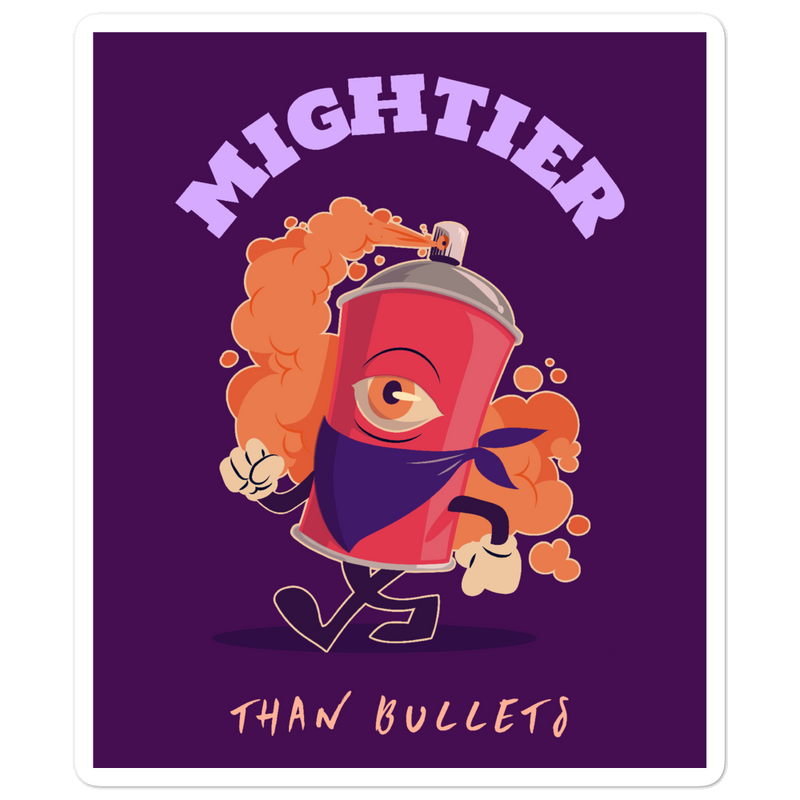 Mightier Than Bullets Sticker